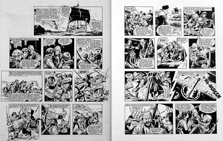 Robin of Sherwood: Anchors Aweigh! (TWO pages) (Originals) by Robin of Sherwood (Mike Noble) at The Illustration Art Gallery