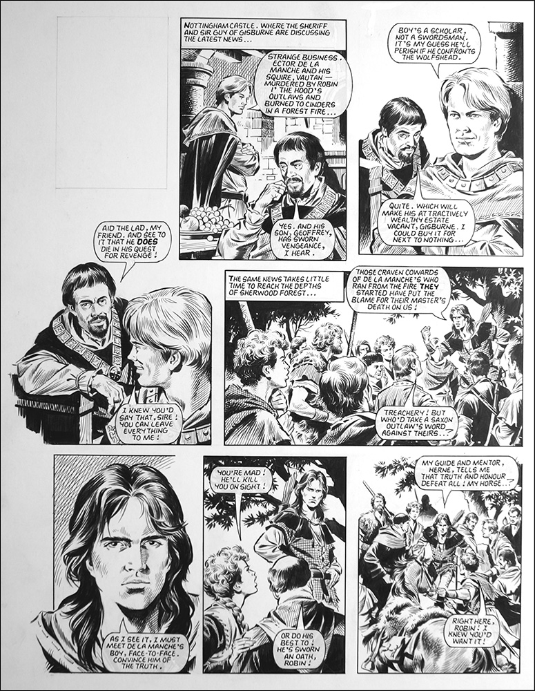 Robin of Sherwood - Nottingham Castle (TWO pages) (Originals) art by Robin of Sherwood (Mike Noble) at The Illustration Art Gallery