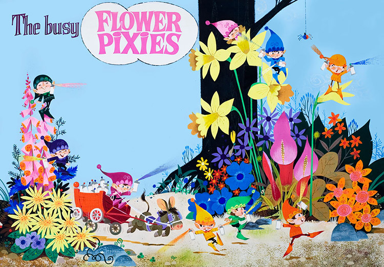 Flower Pixies (Original) by Jose Ortiz at The Illustration Art Gallery