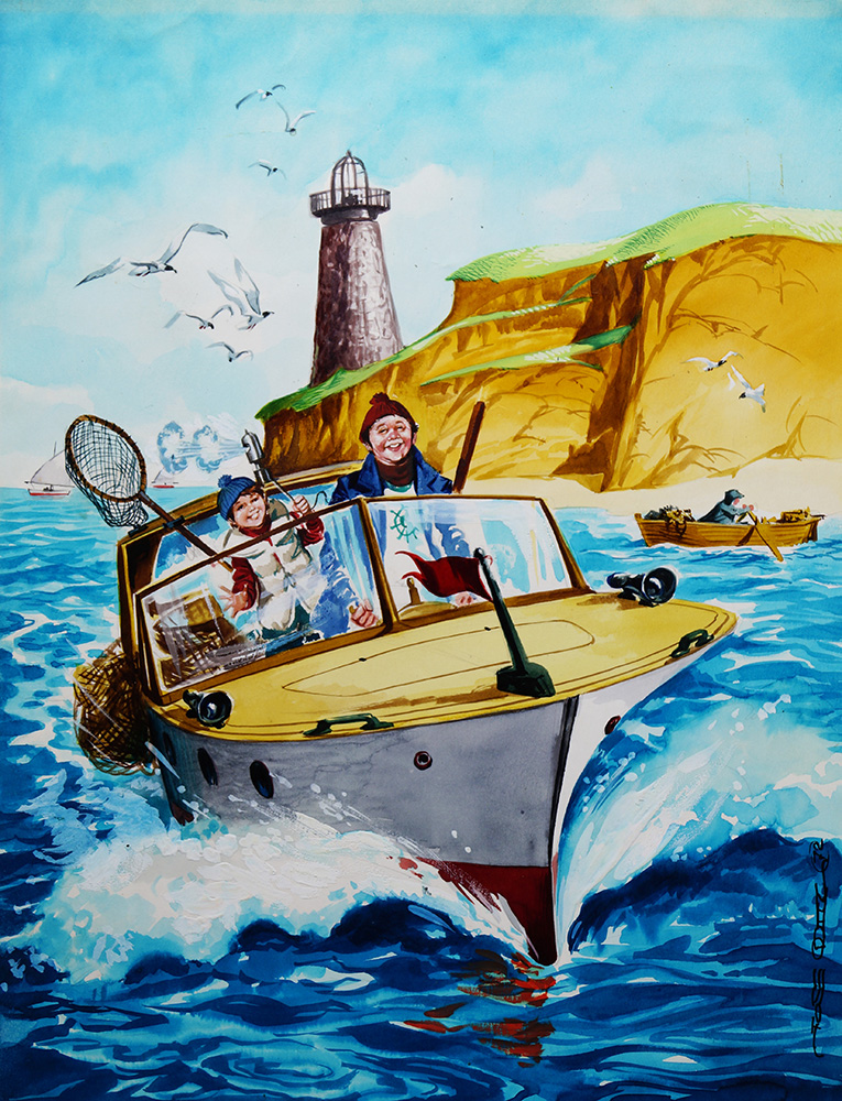 Sam's Grand Fishing Adventure (Original) (Signed) art by Jose Ortiz at The Illustration Art Gallery