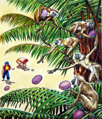 Monkeys Throwing Fruit (Original)