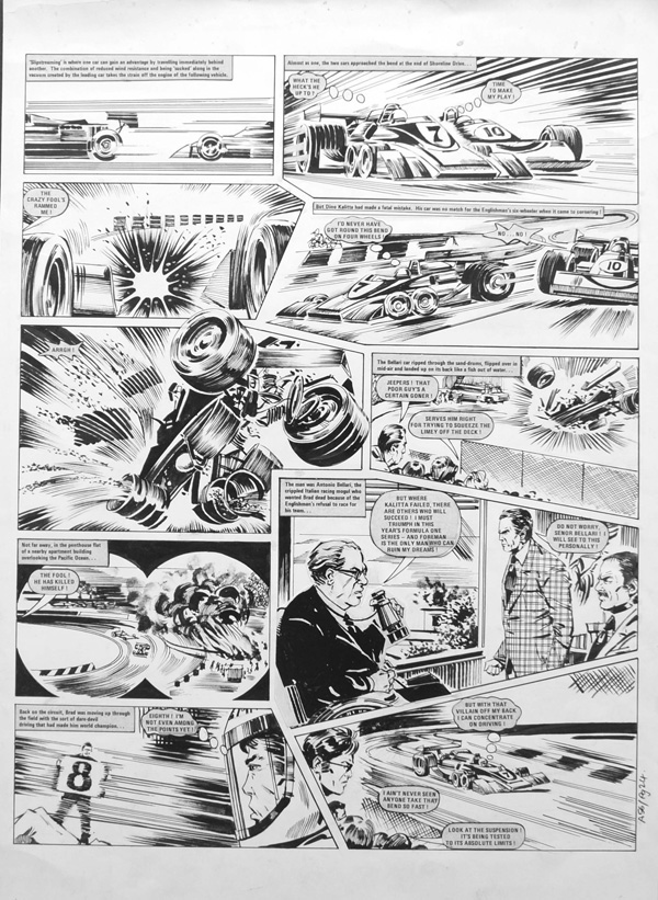 Roaring Wheels - Slipstreaming (TWO pages) (Originals) by Kim Raymond Art at The Illustration Art Gallery