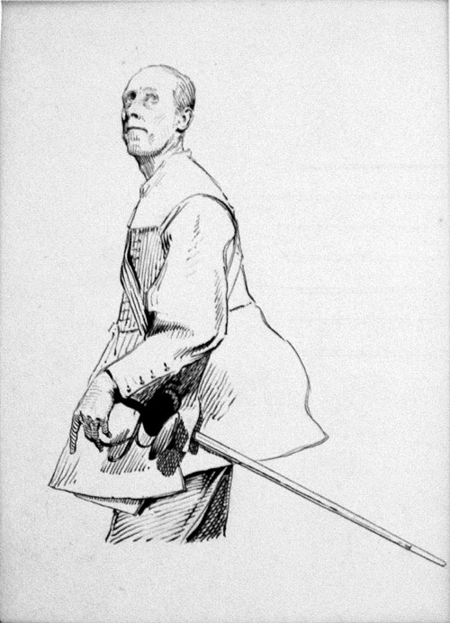 Pen and Ink Portrait of a Roundhead Cavalry Officer (Original) by Fred Roe Art at The Illustration Art Gallery