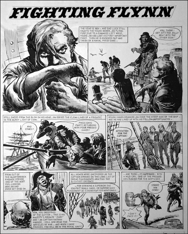 Fighting Flynn - Press Gang (TWO pages) (Prints) by Carlos Roume Art at The Illustration Art Gallery