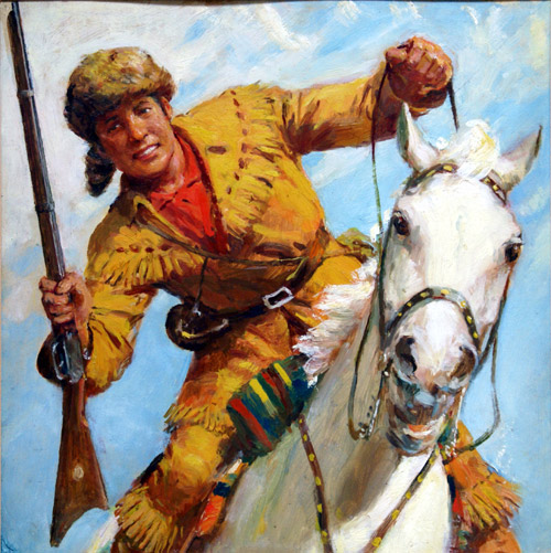 Cowboy Picture Library cover #291  'Davy Crockett' (Original) by Septimus Scott Art at The Illustration Art Gallery