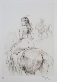 Indian on Horseback (Limited Edition Print) (Signed)