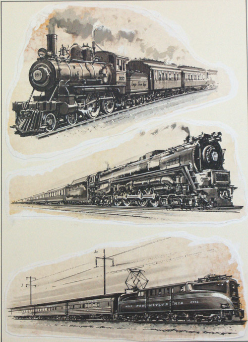 U.S. Trains Through the Ages (Original) by John S Smith Art at The Illustration Art Gallery