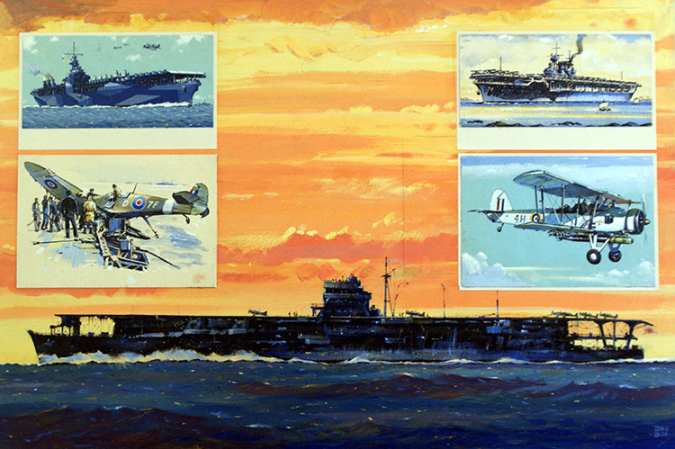 Japanese Aircraft Carrier Hiryu - Terror of the Pacific (Original) (Signed) by John S Smith Art at The Illustration Art Gallery