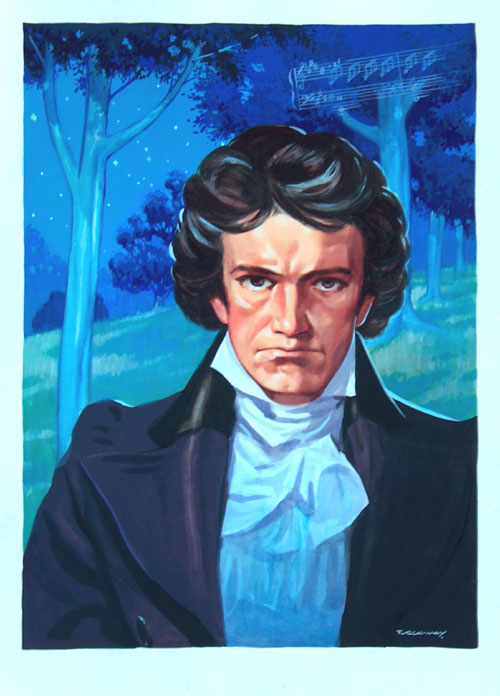 Ludwig van Beethoven (Original) (Signed) by F Stocks May Art at The Illustration Art Gallery