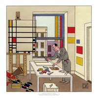 A Portrait of Piet Mondrian (Limited Edition Print) (Signed)