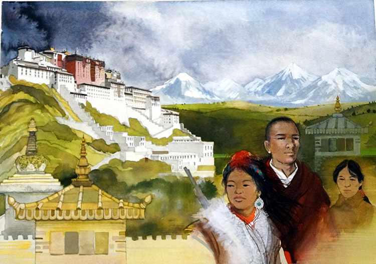 Lama A Novel of Tibet book cover art (Original) by 20th Century at The Illustration Art Gallery