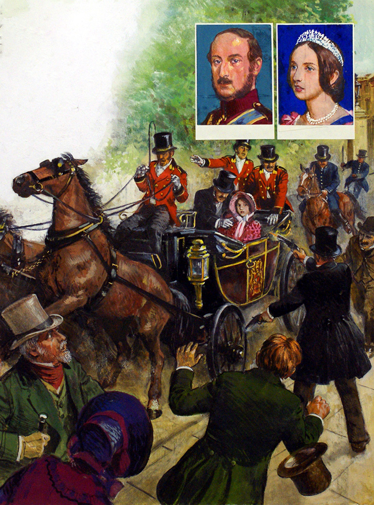 Queen Victoria and the Assassin! (Original) art by Clive Uptton Art at The Illustration Art Gallery