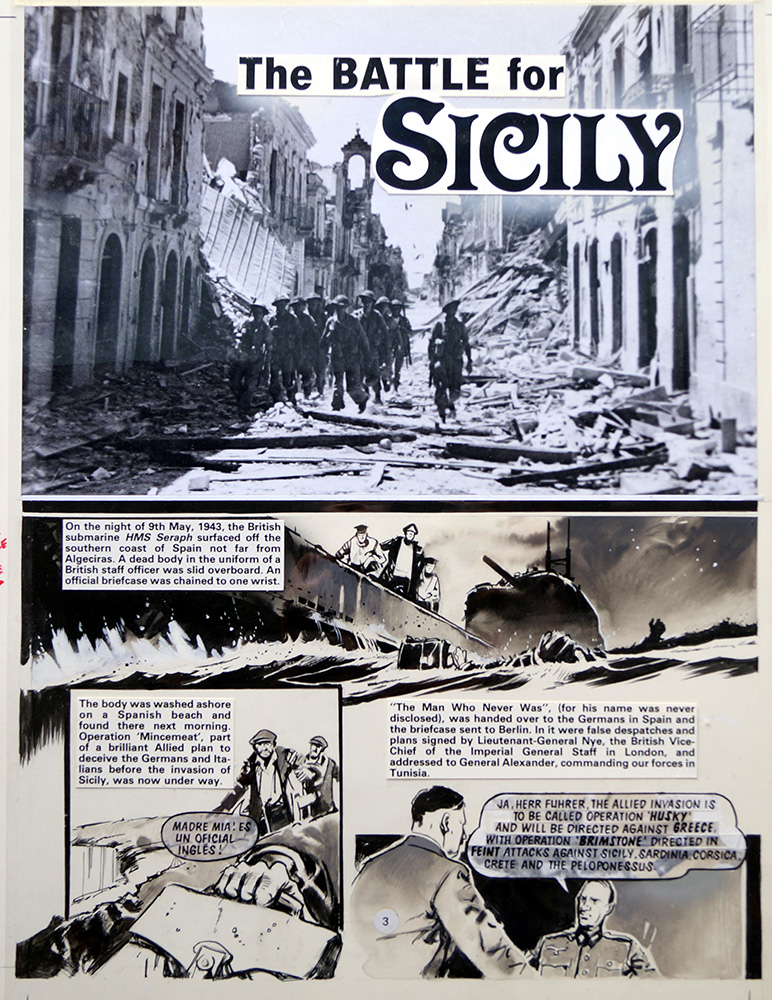 True War 3 page 3: Sicily (and Adolf Hitler) (Original) art by Jim Watson Art at The Illustration Art Gallery