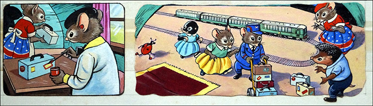 Katie's Railway Journey (Original) by Harold Tamblyn-Watts at The Illustration Art Gallery